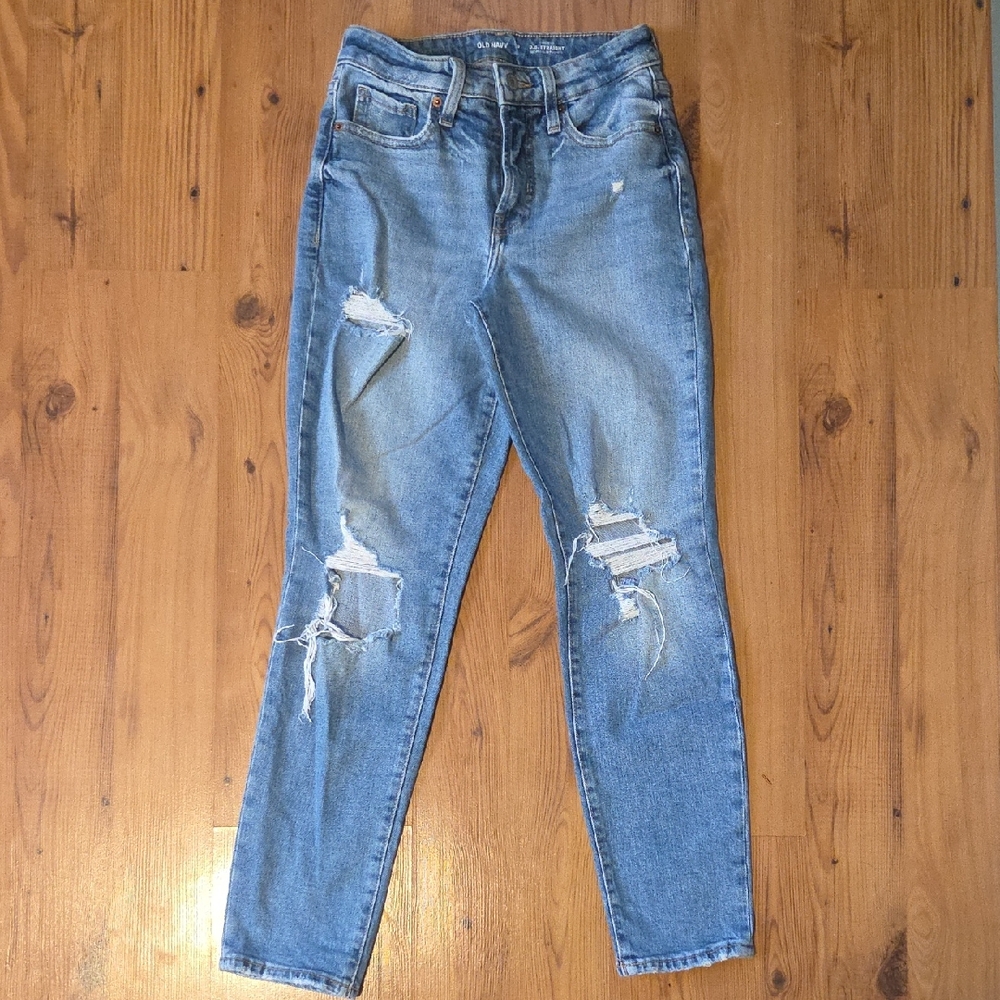 Old Navy Light Blue Ripped Boyfriend Jeans